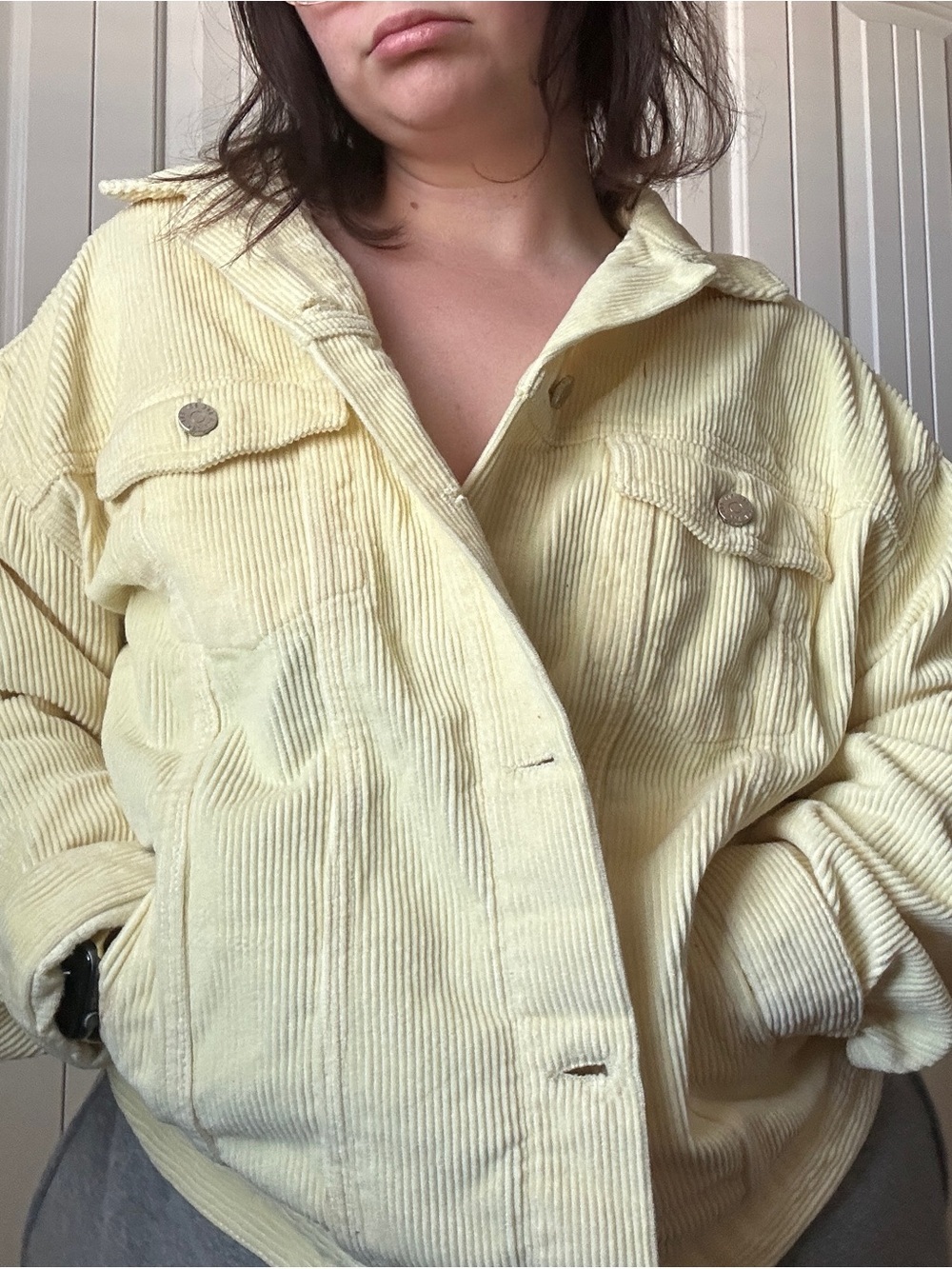 BDG Urban Outfitters Corduroy Yellow Trucker Jean Jacket Size XL - Picture 7 of 8